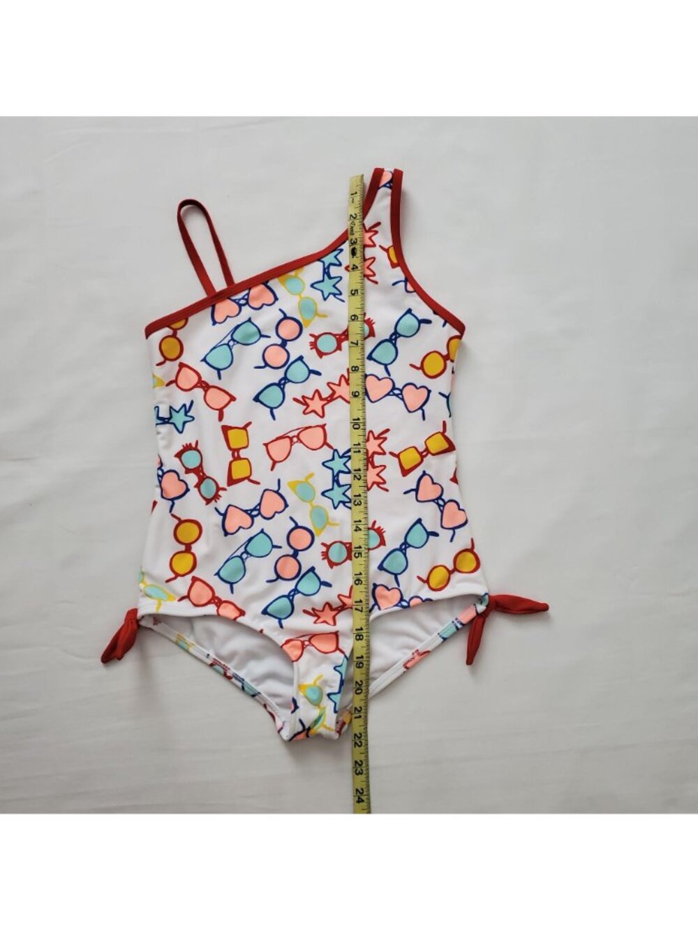 LANDS' END Girls White/Multicolor Sunglasses Print One-Piece Swimsuit Size 7+ - Picture 11 of 11